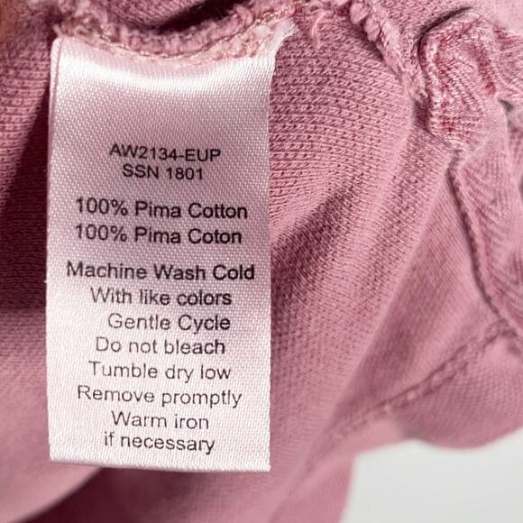 ATM Anthony Thomas Melillo XS Pink Pima Cotton Hoodie Dress Oversized Pockets - Picture 9 of 11